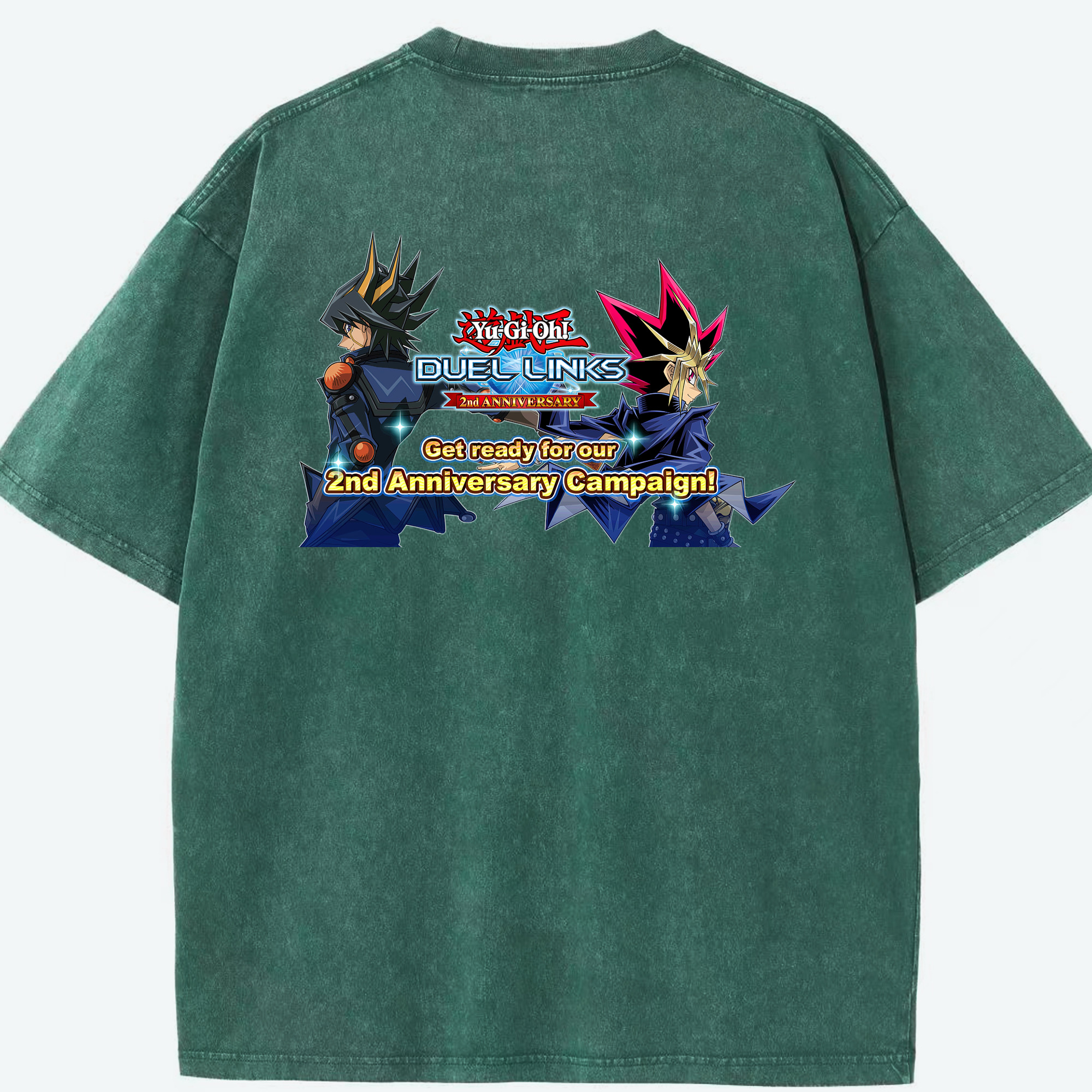 （画像用） 遊☆戯☆王 Yu-Gi-Oh! 綿100% ヴィンテージ風 半袖Tシャツ（背面プリント）